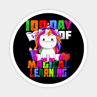 100 day of school magical learning unicorn tee Magnet